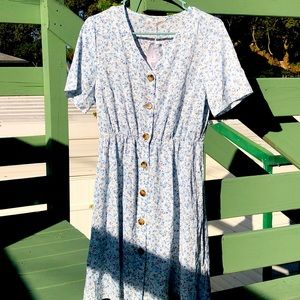 Romwe blue floral dress